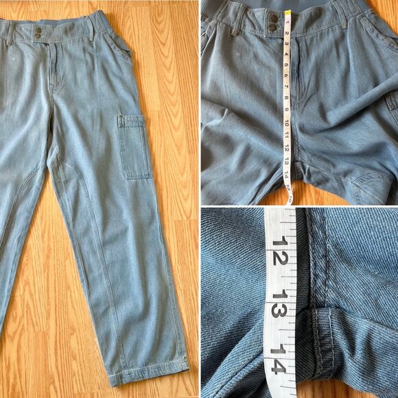 Woman Within Modern Fit Cotton Cargo Pants Size 16W Light Blue Jeans Lightweight - Picture 6 of 8